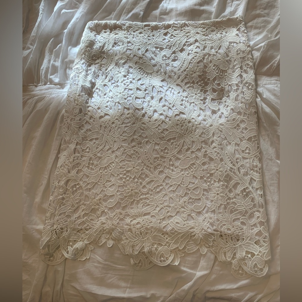 Calvin Klein Cream Lace Pencil Skirt, Sz 12